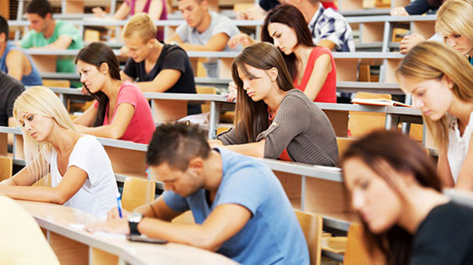 College Students In Classroom